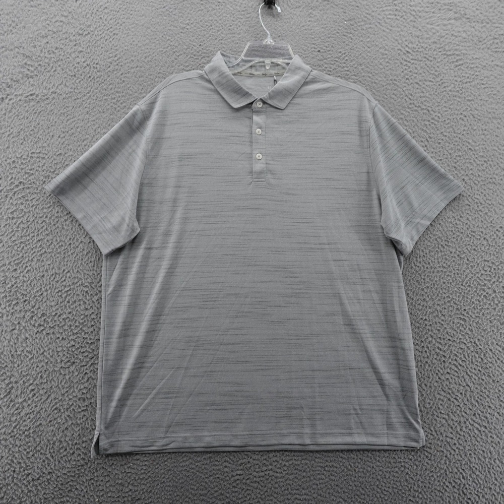Walter Hagen Mens XXL P11 Striation Pique Polo Grey White Golf Shirt NEW